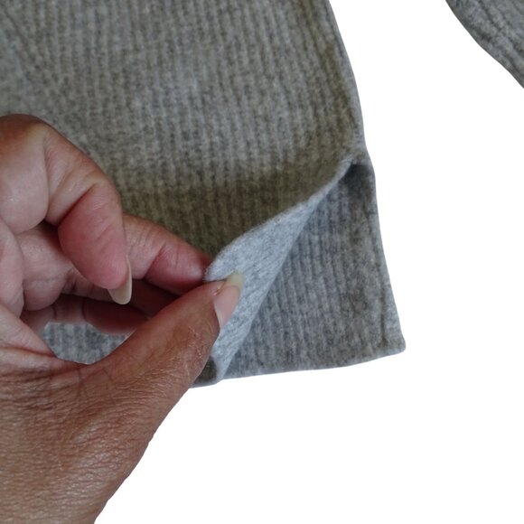 Time And Tru Gray Knit Pullover Hooded Sweater Womens Size L 12 14 Long Sleeve - Picture 4 of 11